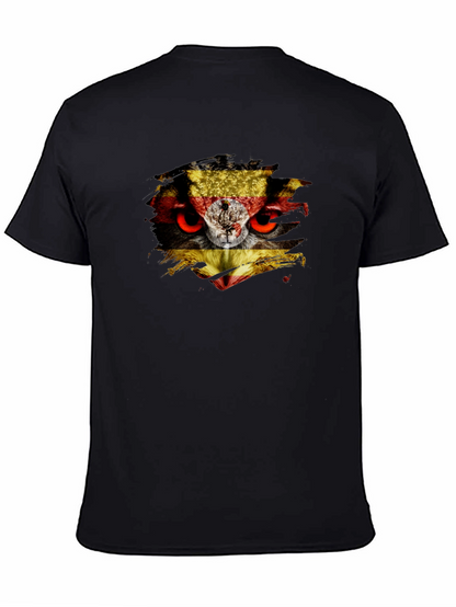 Owl Uganda Flag Graphic Black T-Shirt