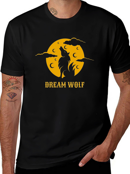 Dream Wolf Black T-Shirt - Nature Inspired Graphic Tee