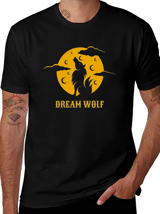 Dream Wolf Black T-Shirt - Nature Inspired Graphic Tee