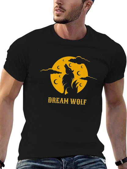 Dream Wolf Black T-Shirt - Nature Inspired Graphic Tee