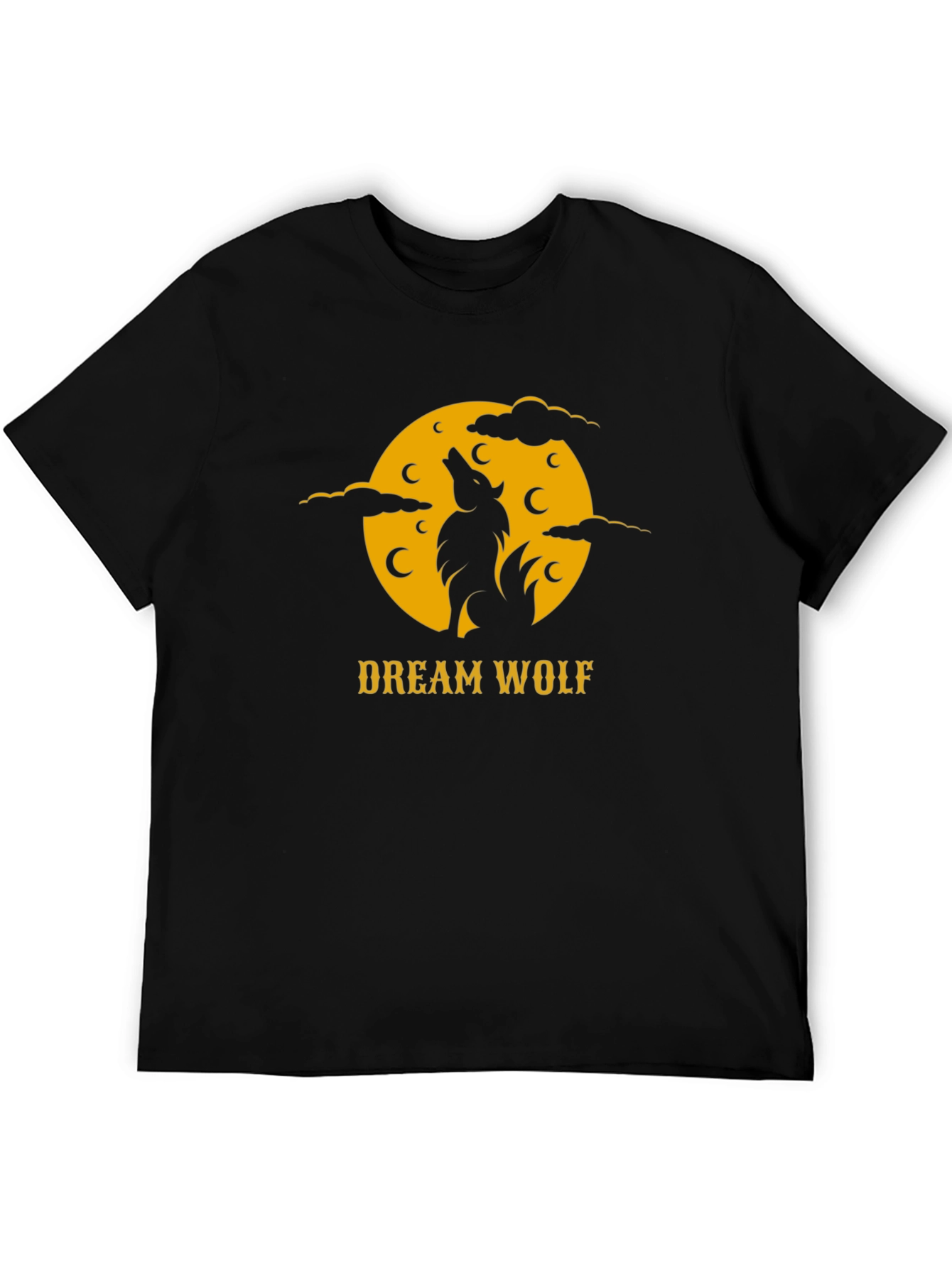 Dream Wolf Black T-Shirt - Nature Inspired Graphic Tee