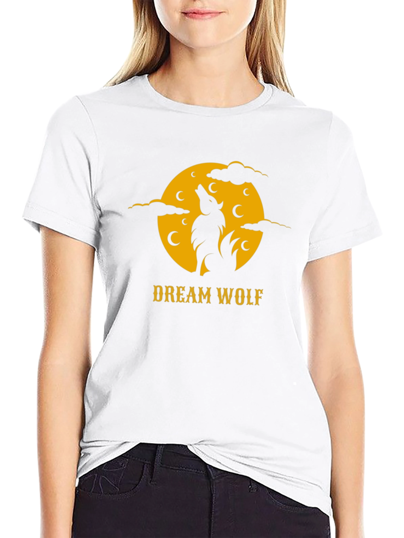 Dream Wolf Black T-Shirt - Nature Inspired Graphic Tee