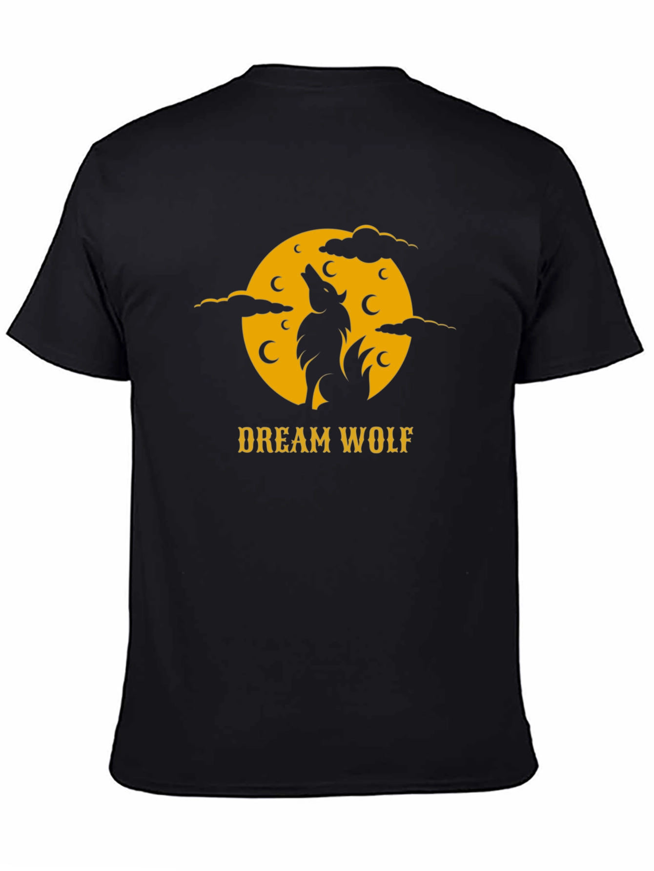 Dream Wolf Black T-Shirt - Nature Inspired Graphic Tee