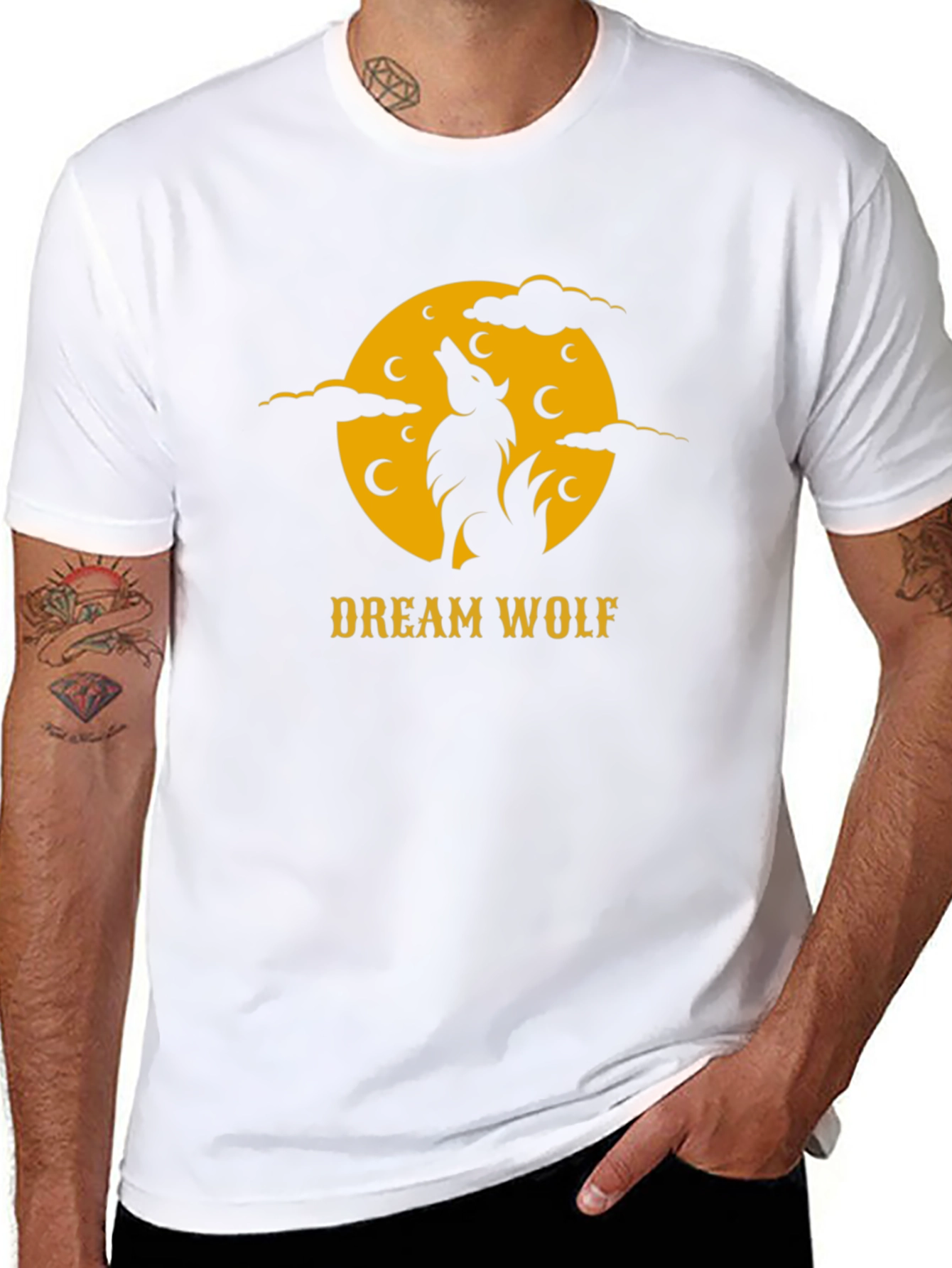 Dream Wolf Black T-Shirt - Nature Inspired Graphic Tee