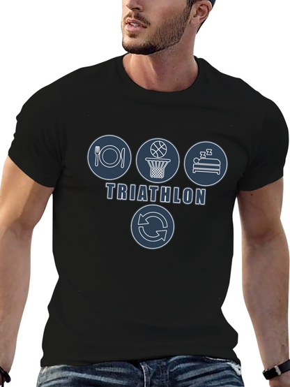 Triathlon Eat Sleep Basketball Repeat Mens T-Shirt