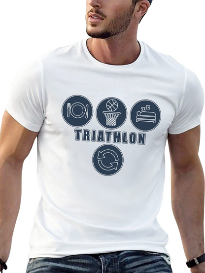 Triathlon Eat Sleep Basketball Repeat Mens T-Shirt
