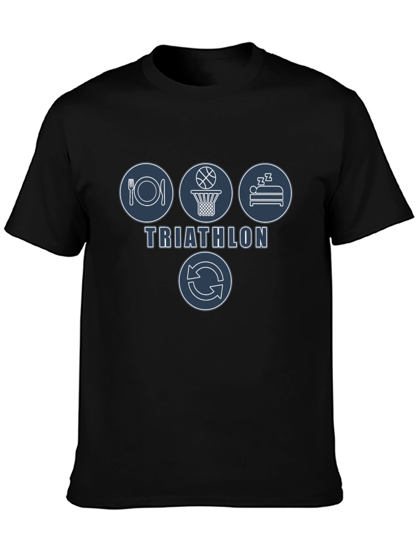 Triathlon Eat Sleep Basketball Repeat Mens T-Shirt