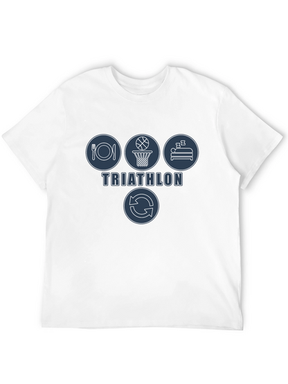 Triathlon Eat Sleep Basketball Repeat Mens T-Shirt