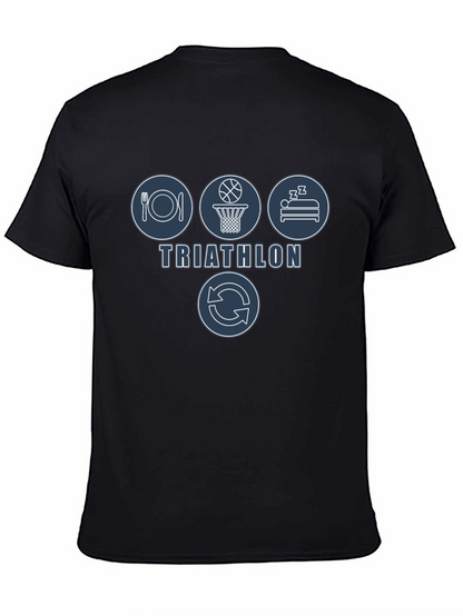 Triathlon Eat Sleep Basketball Repeat Mens T-Shirt