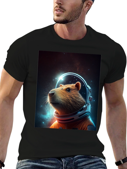 Capybara Astronaut T-Shirt - Space Rodent Tee