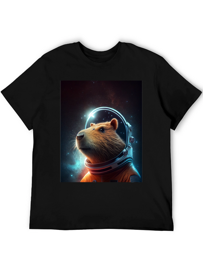 Capybara Astronaut T-Shirt - Space Rodent Tee