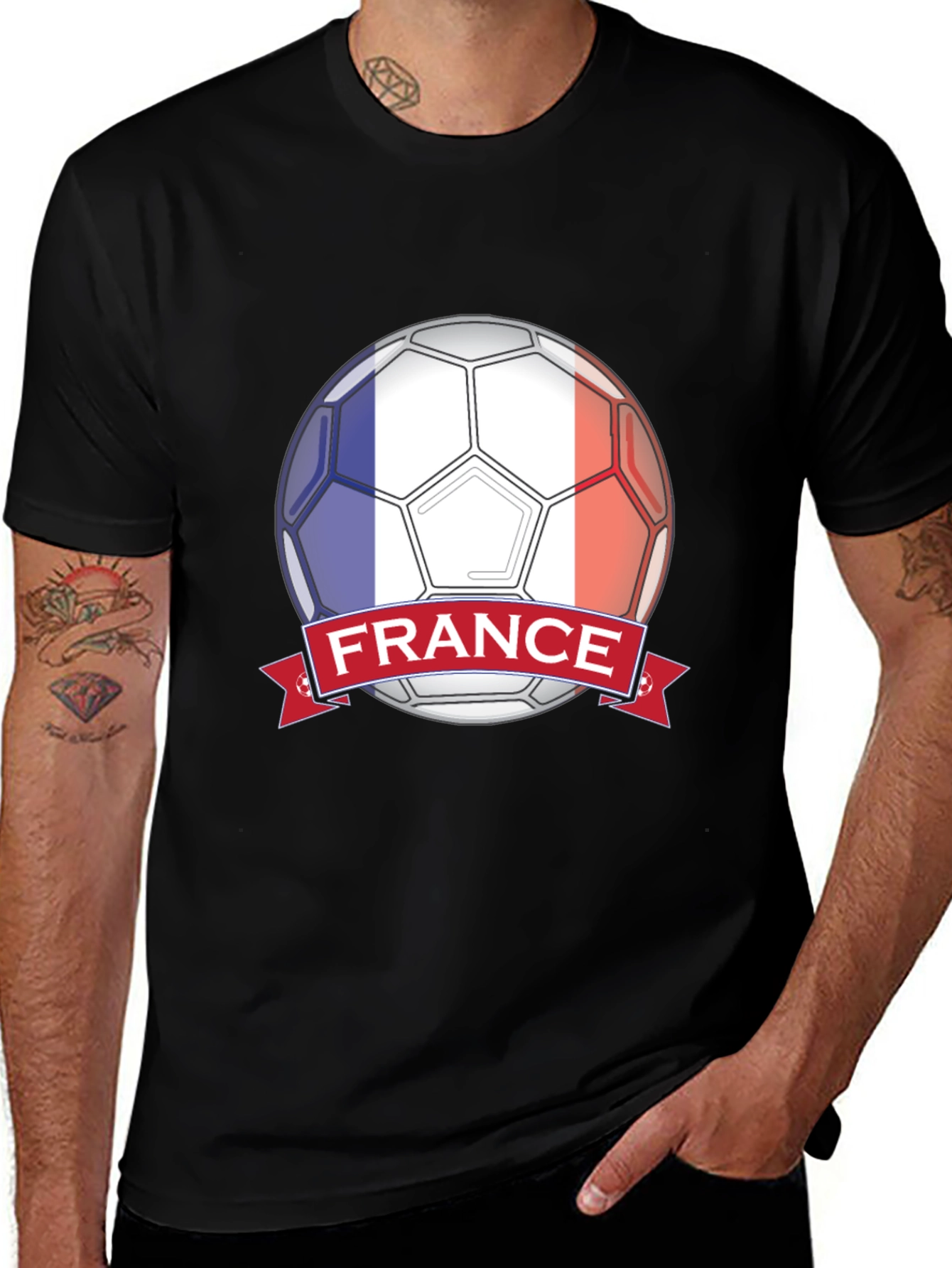 France Soccer Ball T-Shirt - Black Graphic Tee