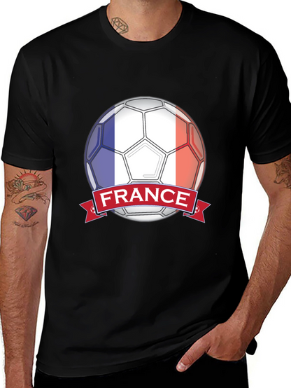 France Soccer Ball T-Shirt - Black Graphic Tee