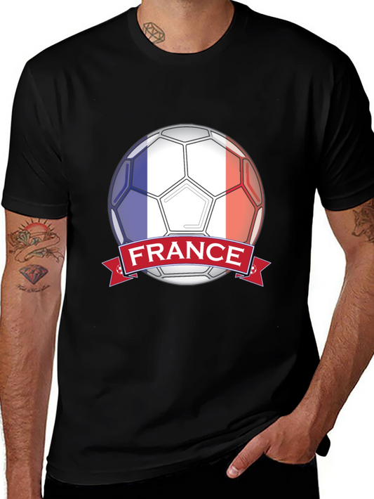 France Soccer Ball T-Shirt - Black Graphic Tee