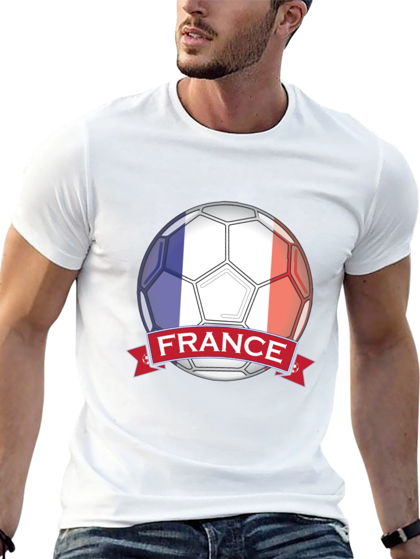 France Soccer Ball T-Shirt - Black Graphic Tee