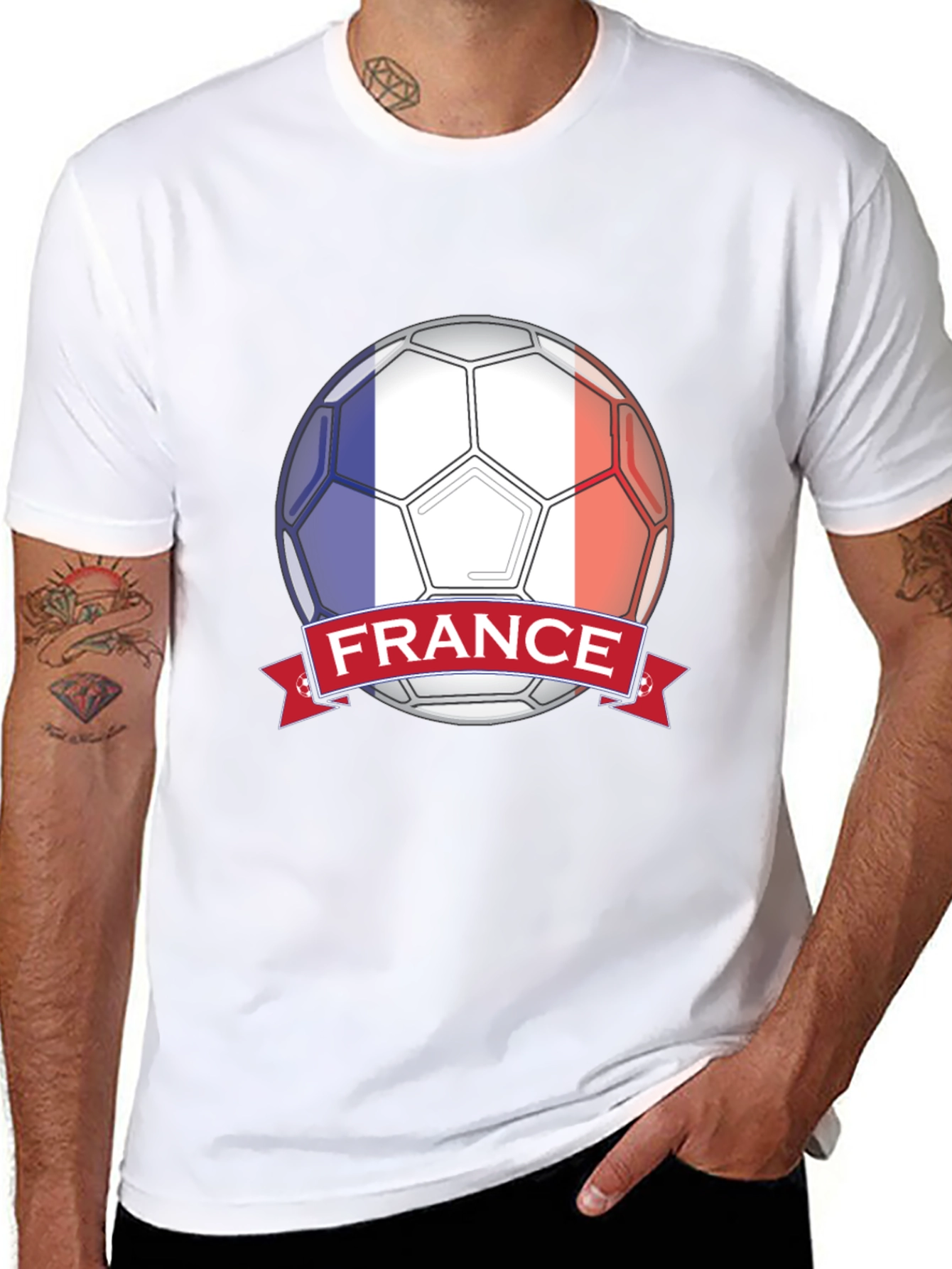 France Soccer Ball T-Shirt - Black Graphic Tee