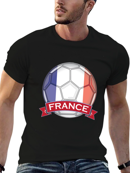 France Soccer Ball T-Shirt - Black Graphic Tee