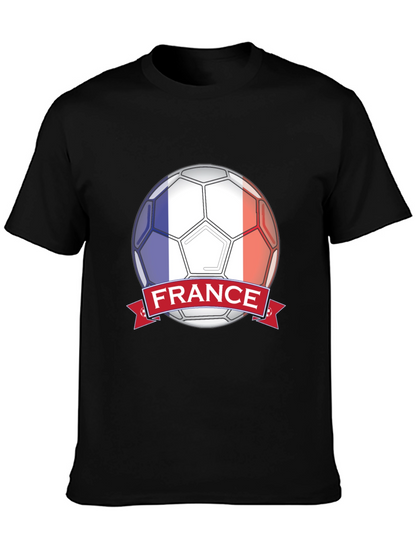France Soccer Ball T-Shirt - Black Graphic Tee