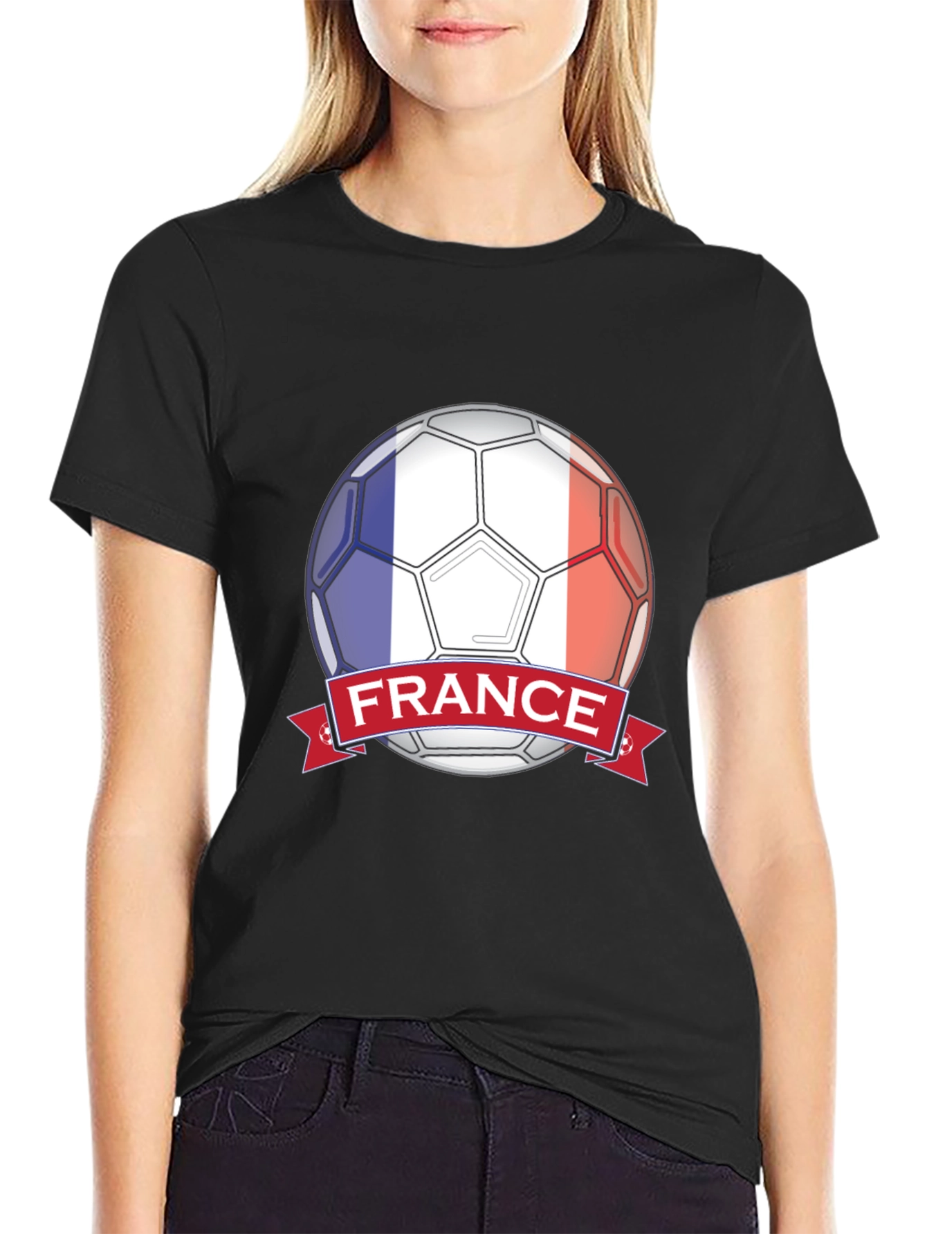 France Soccer Ball T-Shirt - Black Graphic Tee