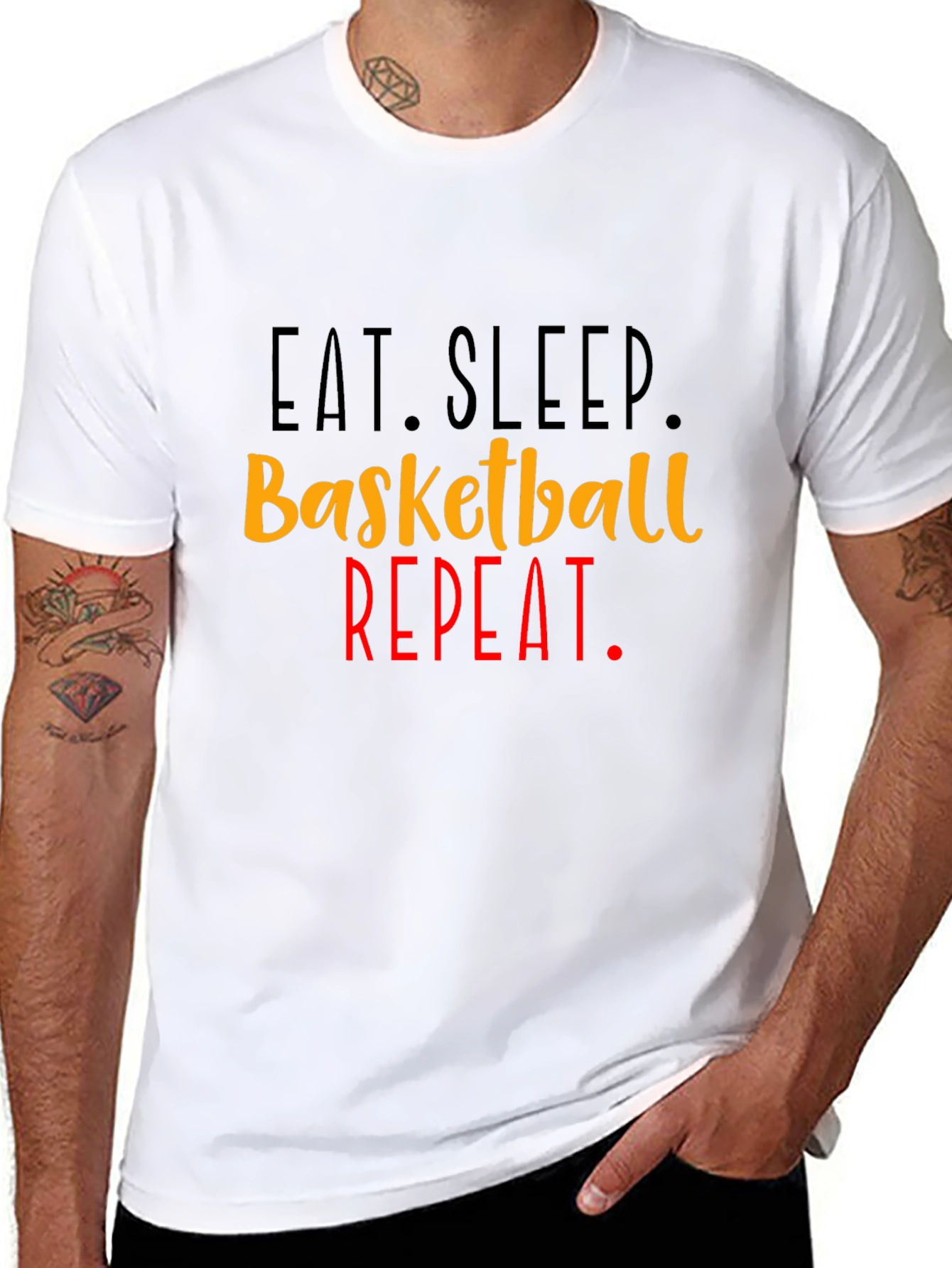 Eat Sleep Basketball Repeat Graphic Tee