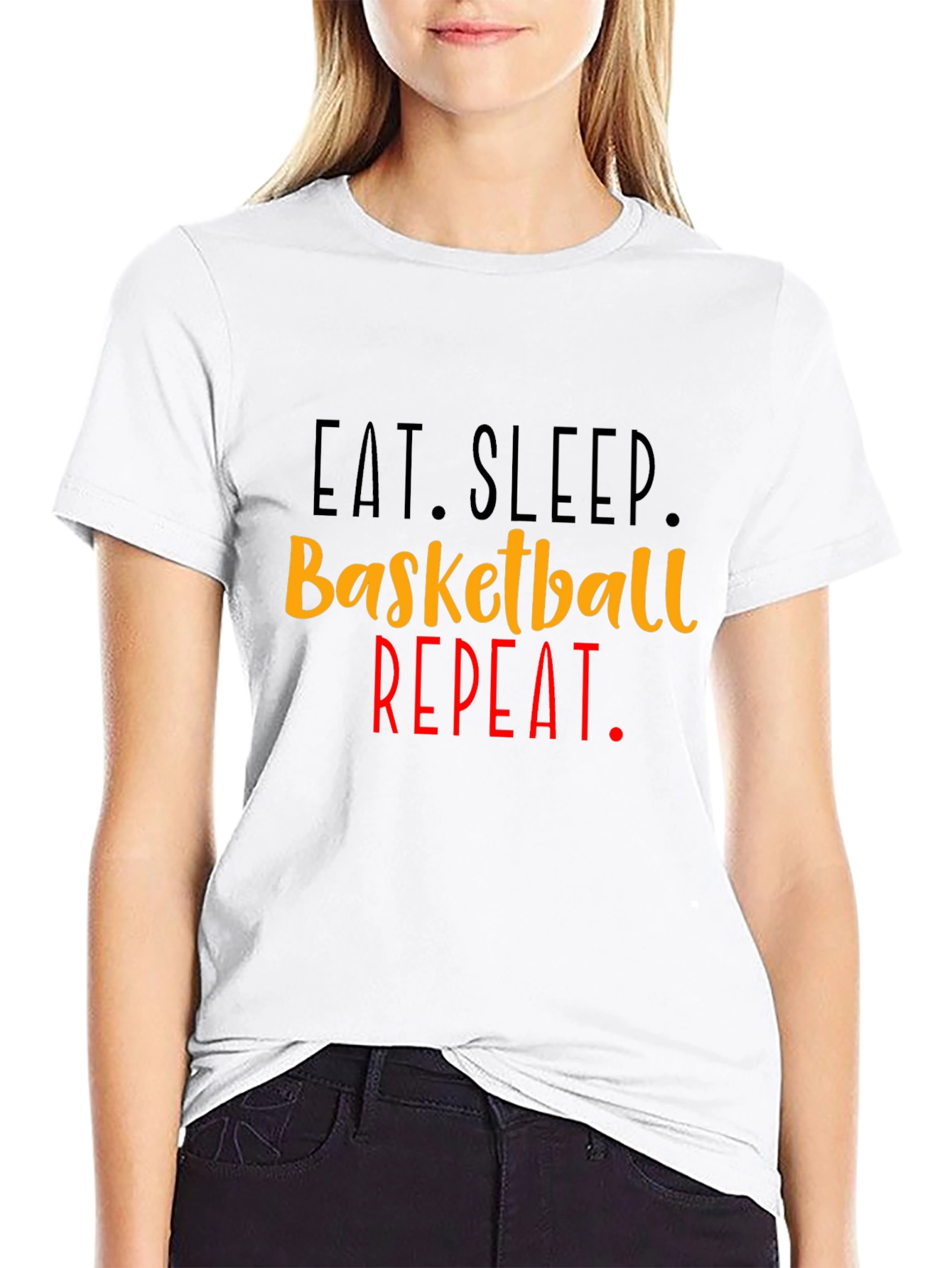 Eat Sleep Basketball Repeat Graphic Tee