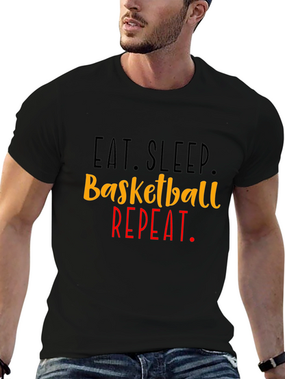 Eat Sleep Basketball Repeat Graphic Tee