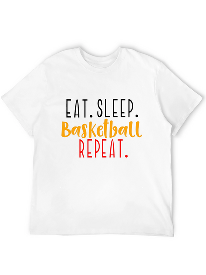 Eat Sleep Basketball Repeat Graphic Tee