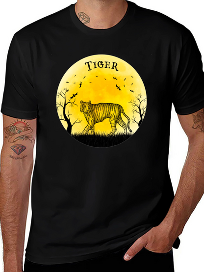 Tiger Moon Graphic Black T-Shirt