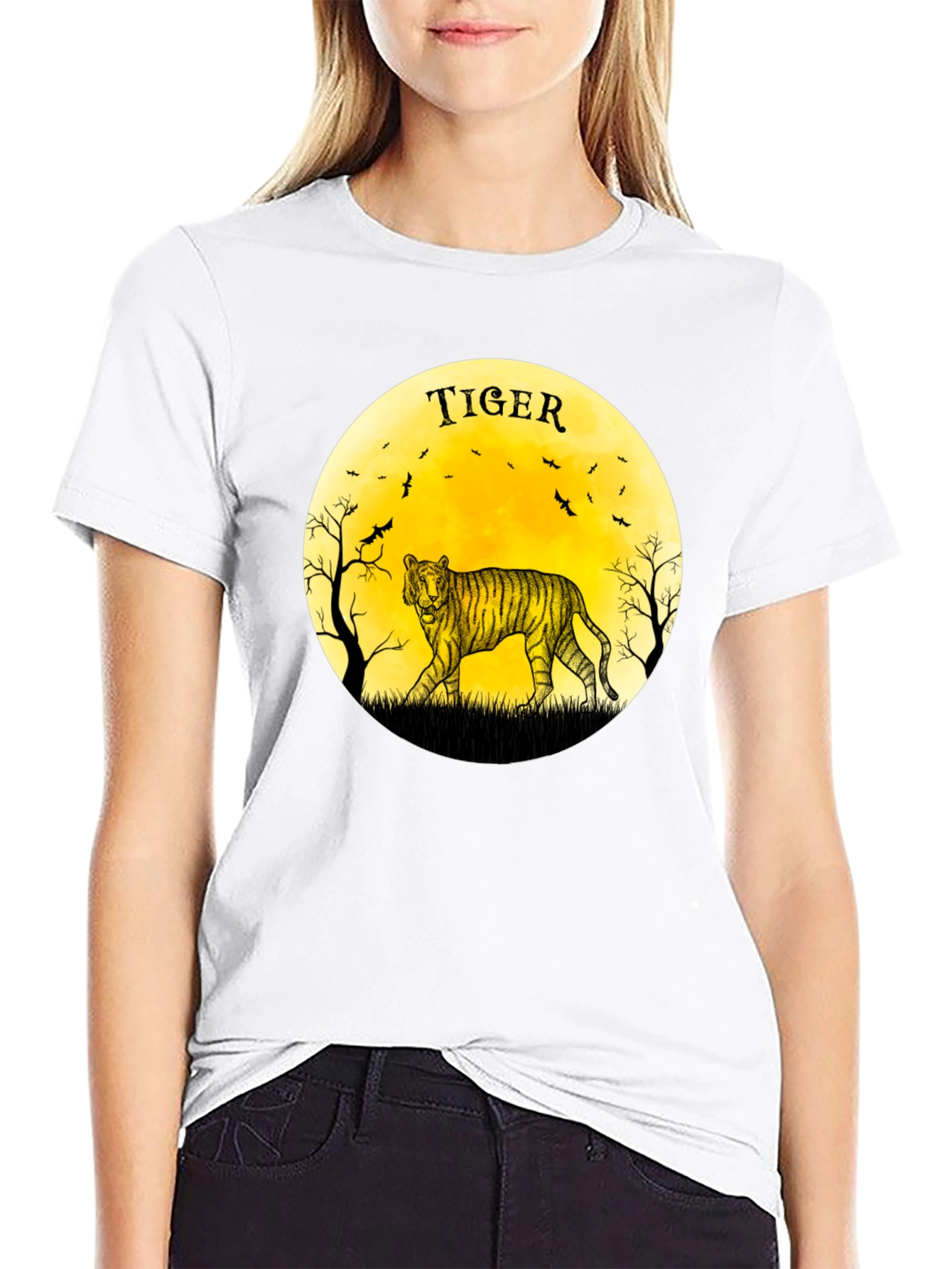 Tiger Moon Graphic Black T-Shirt
