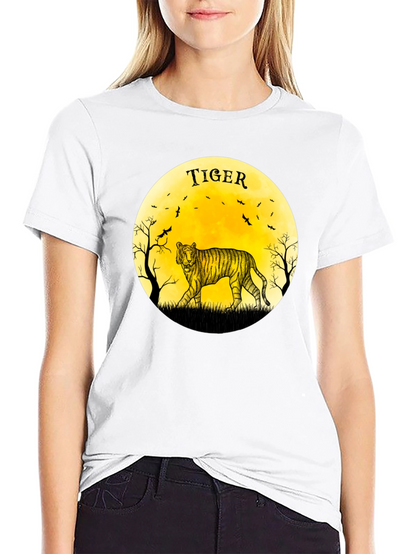 Tiger Moon Graphic Black T-Shirt