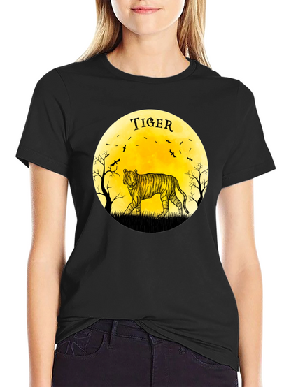 Tiger Moon Graphic Black T-Shirt