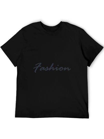 Fashion Mens Black Crew Neck T-Shirt