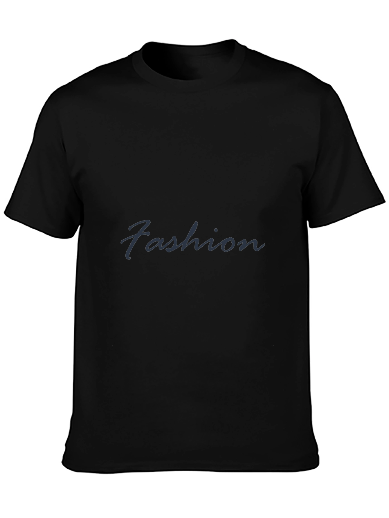 Fashion Mens Black Crew Neck T-Shirt