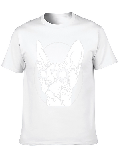Gothic Cat Graphic T-Shirt - Black