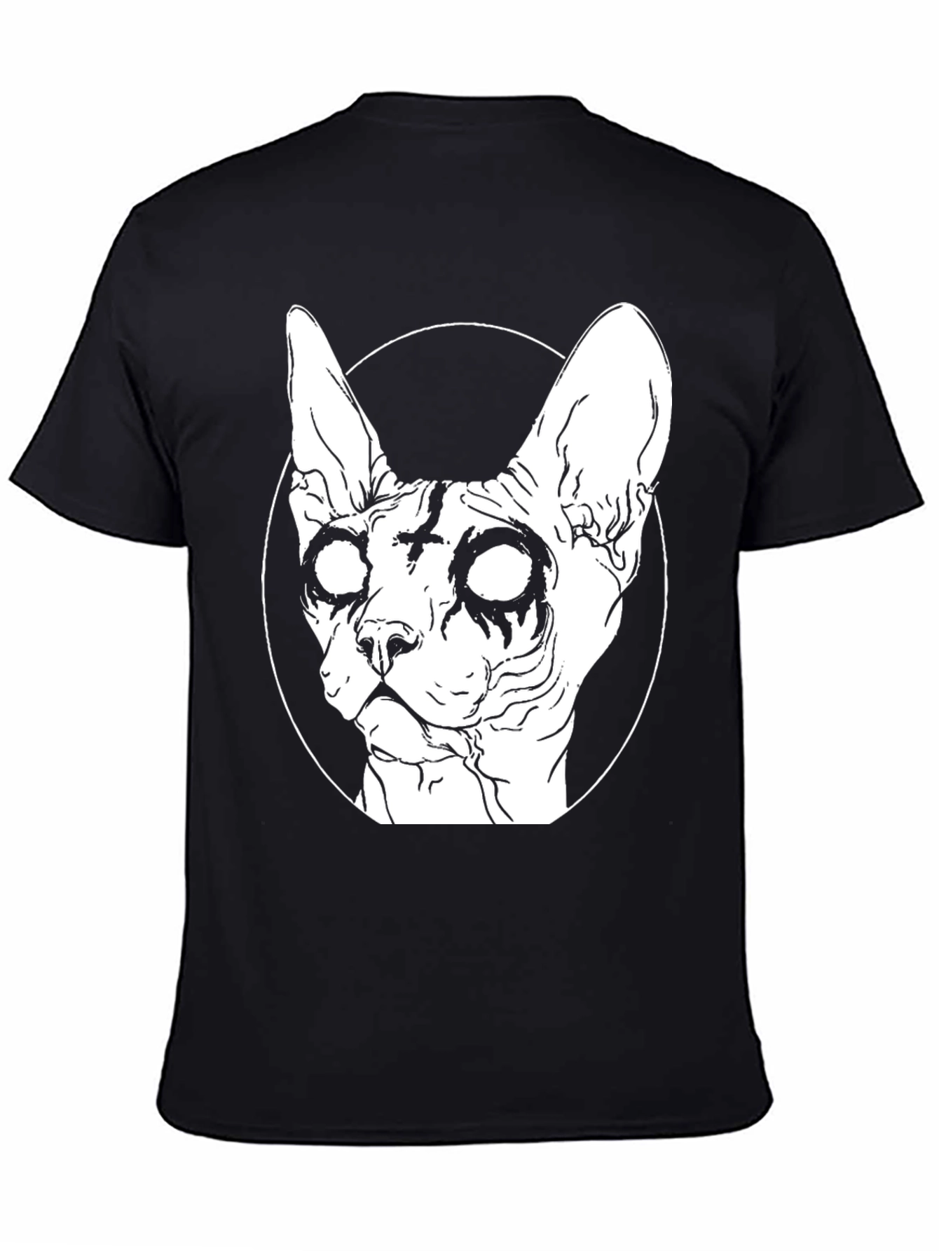 Gothic Cat Graphic T-Shirt - Black