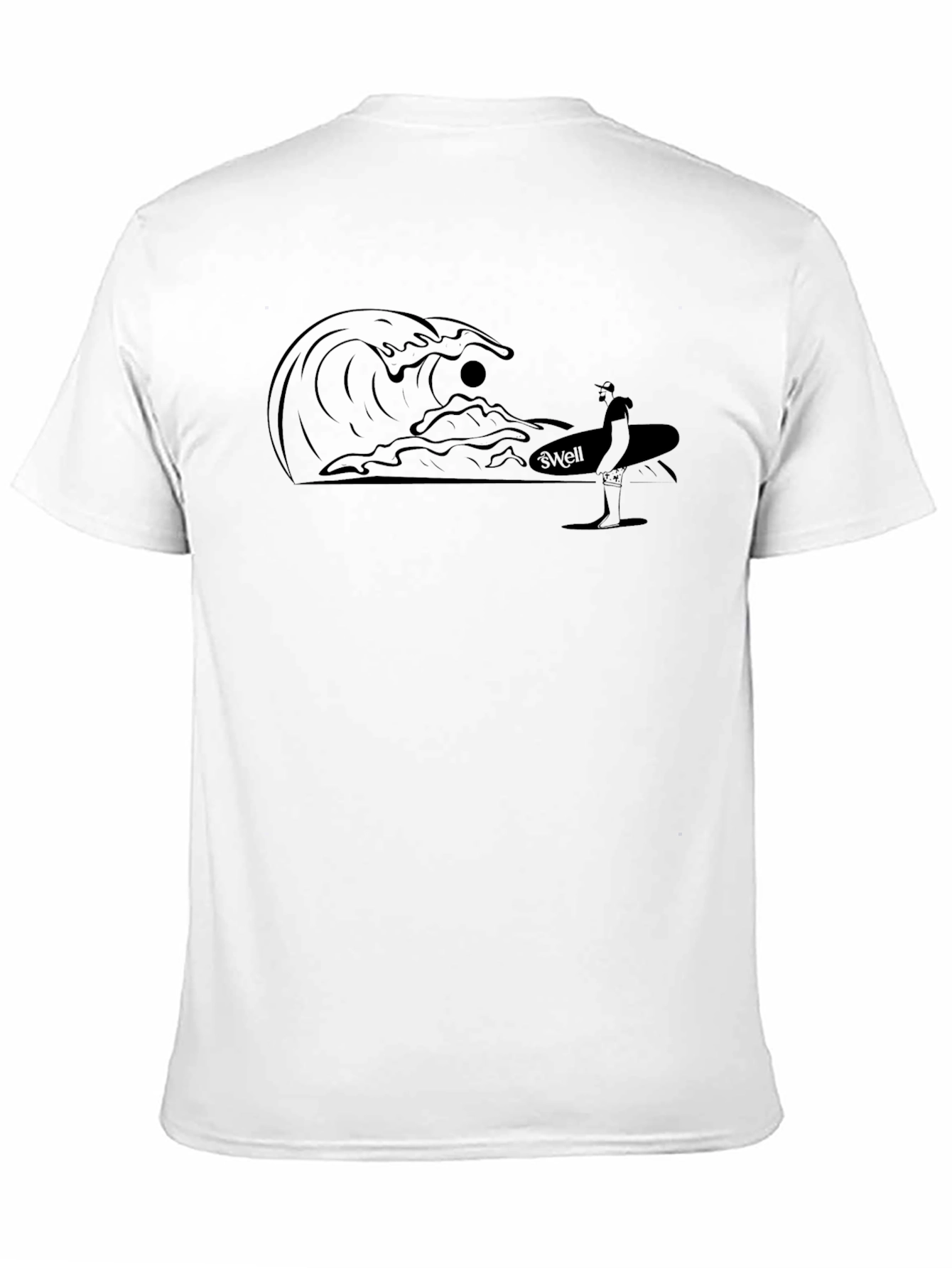 Mens Black Surfer Graphic Tee