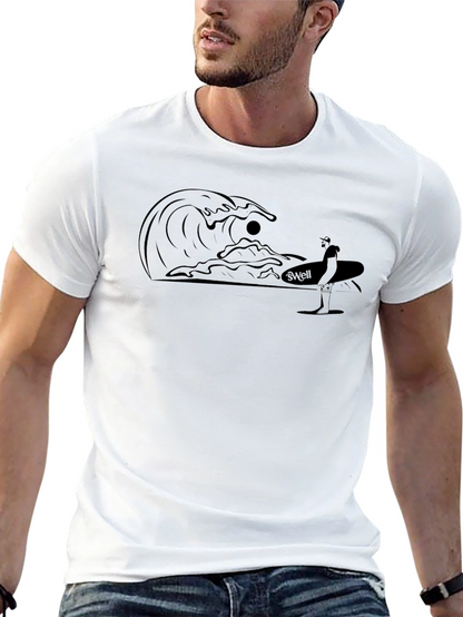 Mens Black Surfer Graphic Tee
