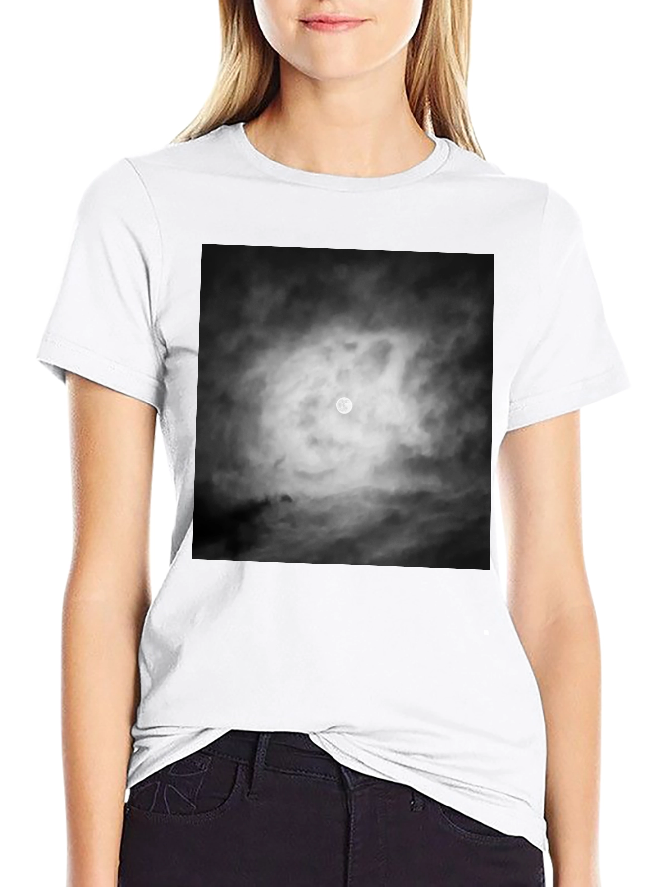 Moonlit Night Graphic Tee - Black