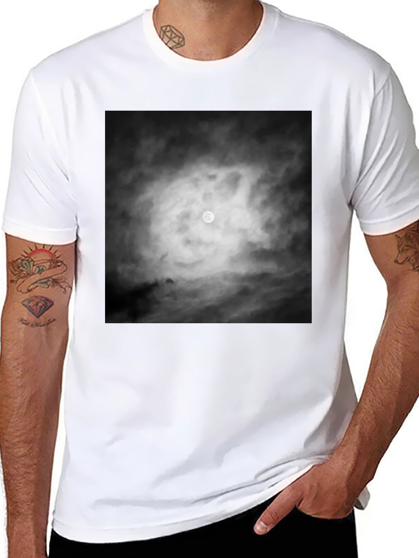 Moonlit Night Graphic Tee - Black