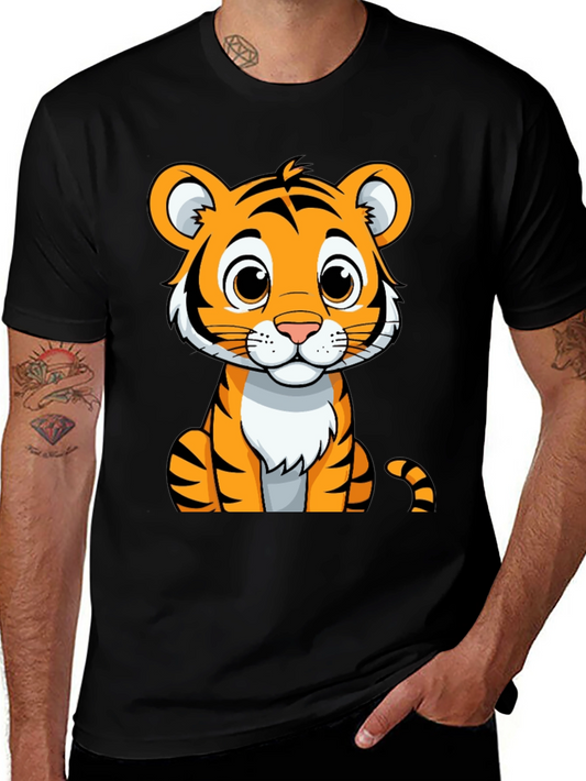 Cute Tiger Graphic Tee - Unisex Black T-Shirt
