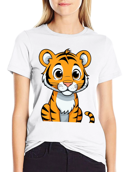 Cute Tiger Graphic Tee - Unisex Black T-Shirt