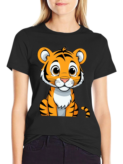 Cute Tiger Graphic Tee - Unisex Black T-Shirt