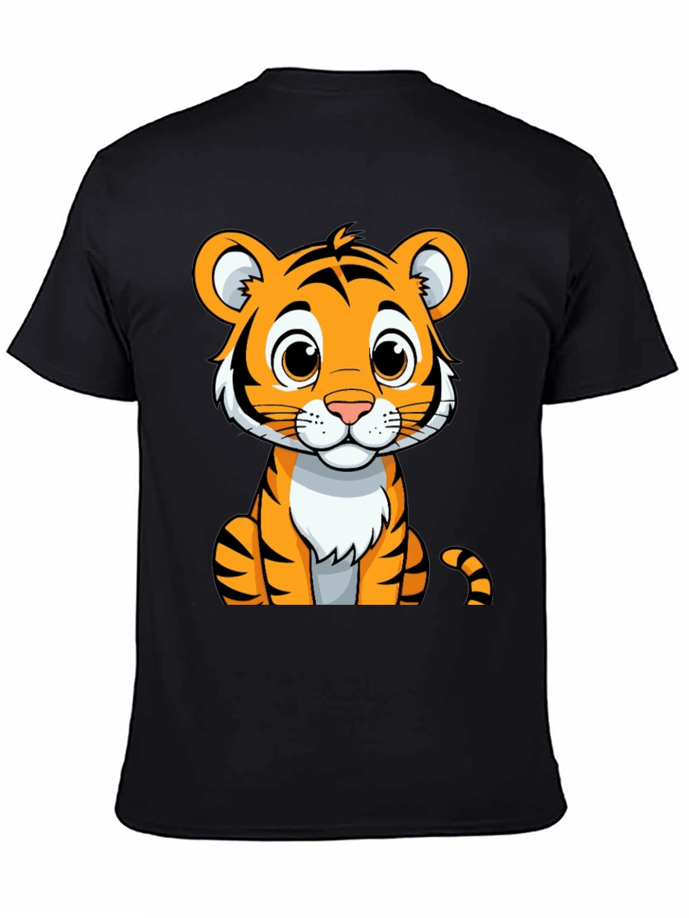 Cute Tiger Graphic Tee - Unisex Black T-Shirt