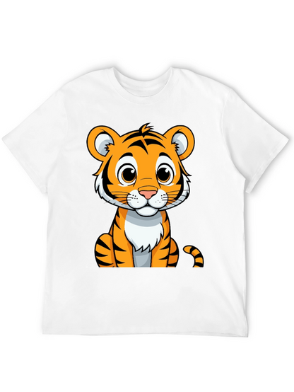 Cute Tiger Graphic Tee - Unisex Black T-Shirt