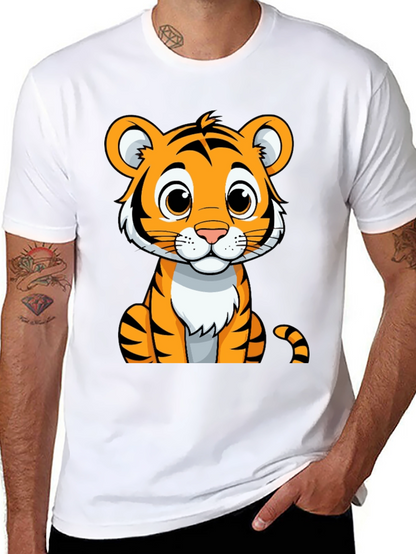 Cute Tiger Graphic Tee - Unisex Black T-Shirt