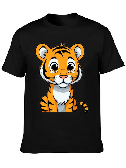 Cute Tiger Graphic Tee - Unisex Black T-Shirt