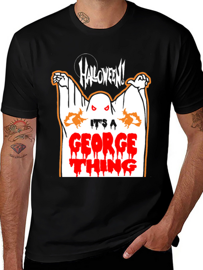 Halloween Ghost George Thing Black T-Shirt
