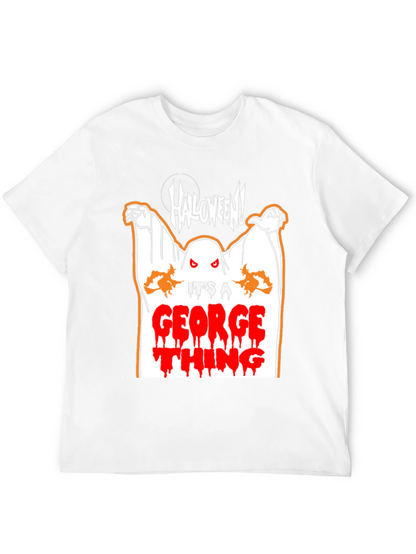 Halloween Ghost George Thing Black T-Shirt