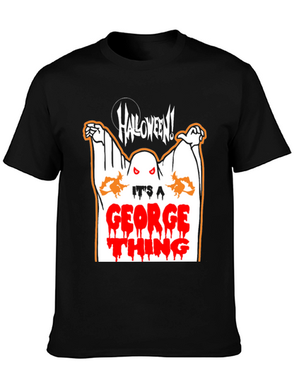 Halloween Ghost George Thing Black T-Shirt