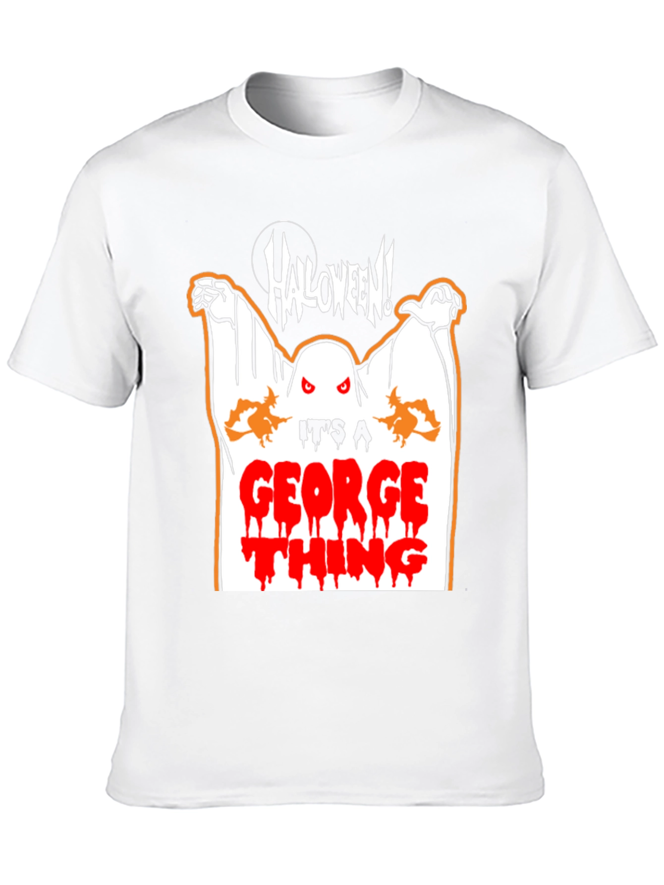 Halloween Ghost George Thing Black T-Shirt